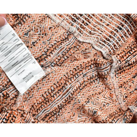 NEW Volcom Women's Size M Jogger Skinny Pants Orange Viscose Pull On Geometric - Picture 4 of 8